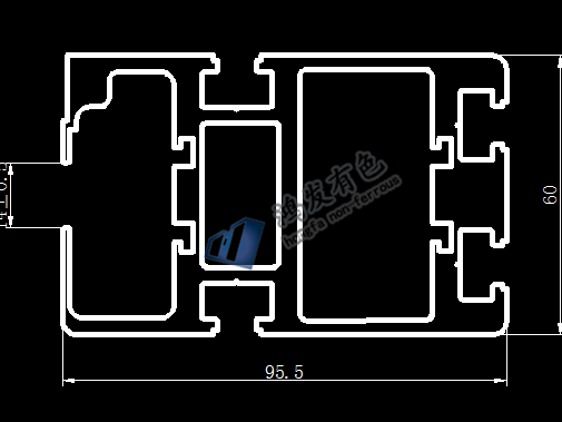 倍速鏈鋁型材對稱型60*95.5 倍速鏈鋁型材圖紙